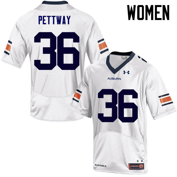 Women Auburn Tigers #36 Kamryn Pettway College Football Jerseys Sale-White - Click Image to Close